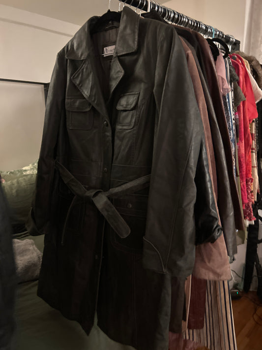 Vivien Caron leather trench