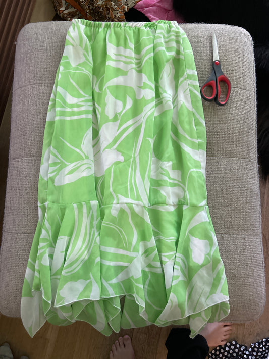 Lime and white floral skirt