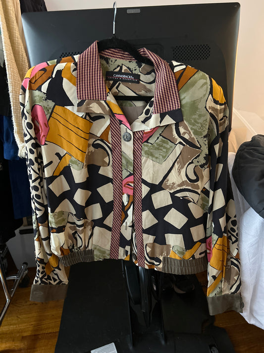 Abstract silk jacket