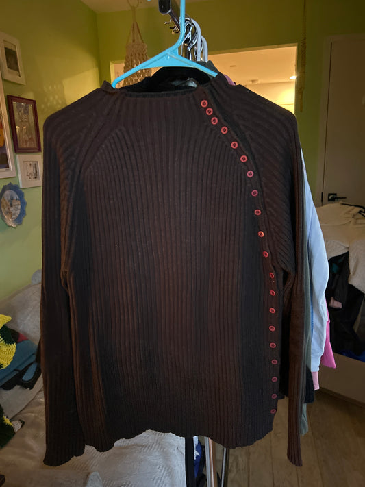 Dark gray sweater with buttons