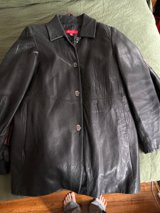 Anne Klein black leather jacket