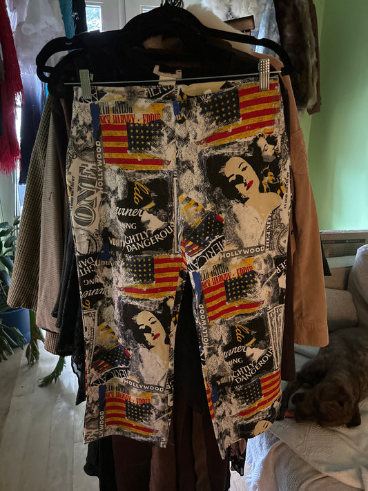 Americana print capris