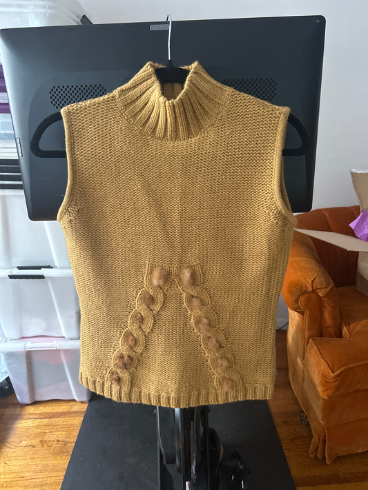 CB Company tan sweater vest