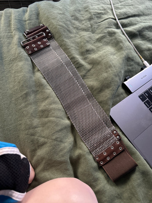 Belt brown/silver mesh JM 286