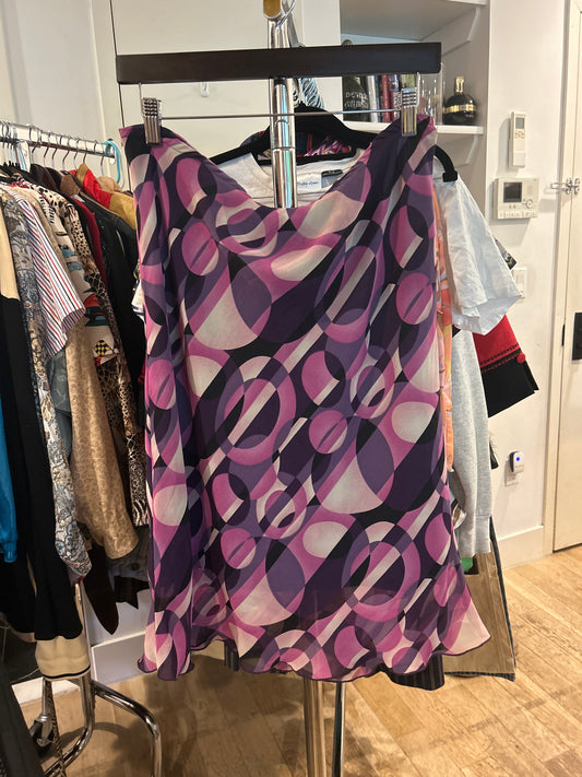 Clip purple geometric skirt