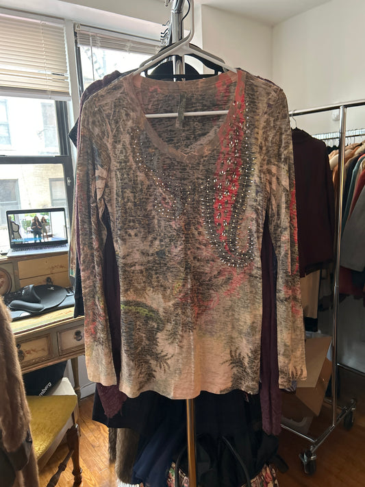 American age embellished long sleeve graphic shirt