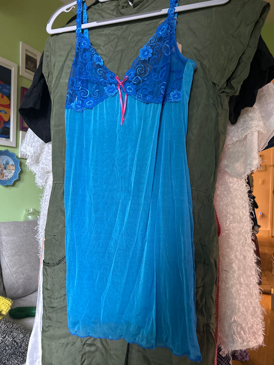 Blue lace slip