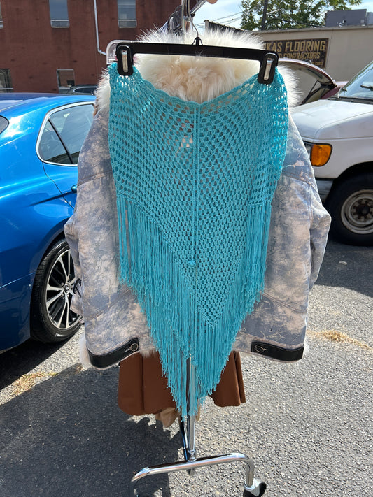 Blue crochet top