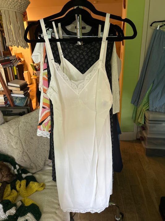 White lace slip