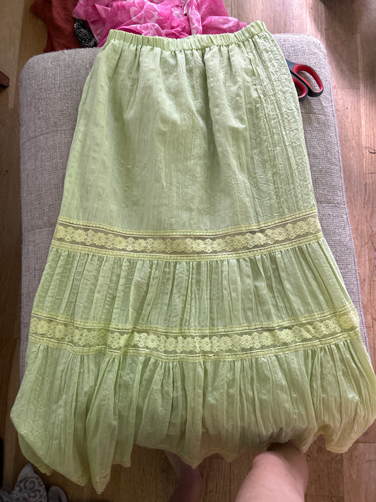 Lime peasant skirt