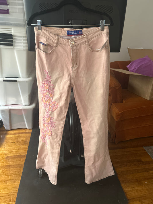 Joana Design pink embroidered jeans