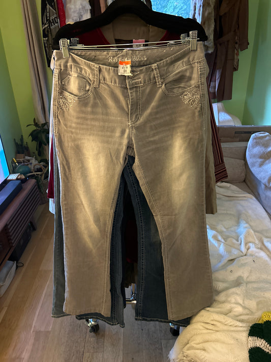 Rhythm and blues grey embroidered denim