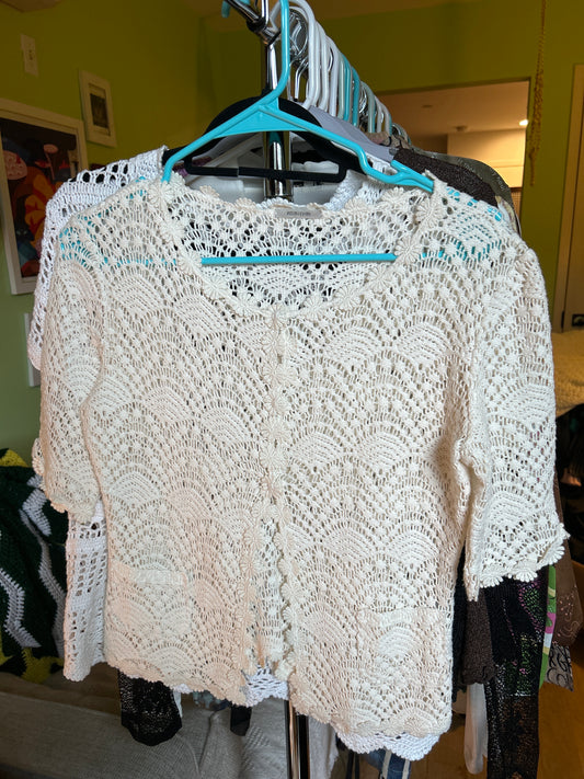 Off white crochet cardigan