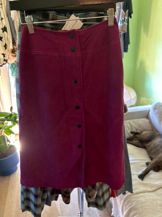 Fuschia suede skirt