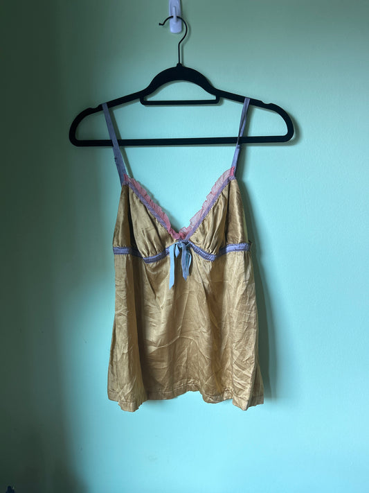 Vintage cami top with velvet bow