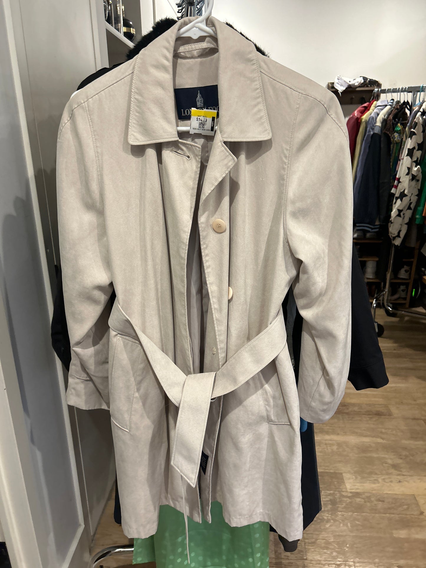 Faux suede trench coat