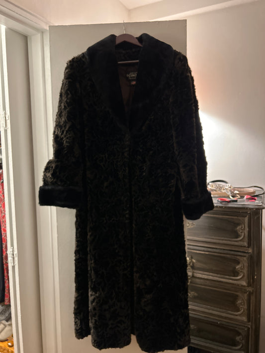 Olympia black/brown faux fur coat