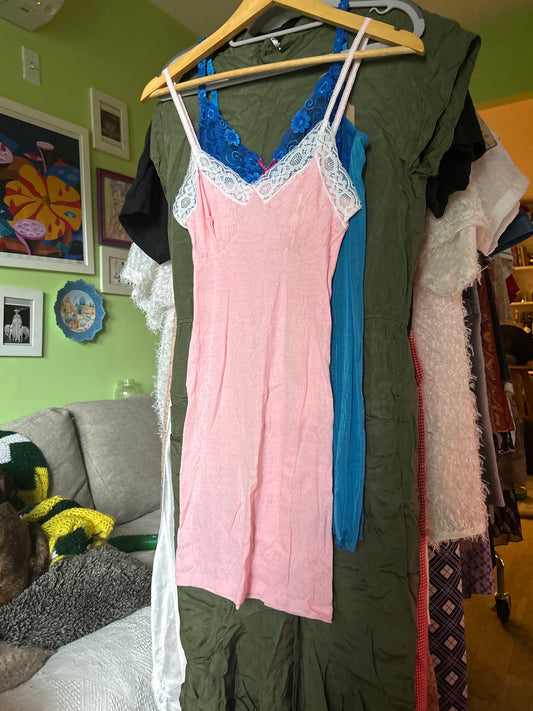 Pink lace slip