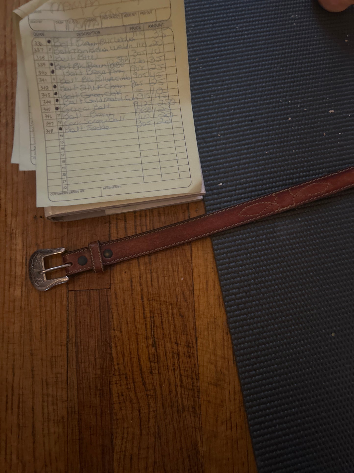 Thin brown western belt JM 337