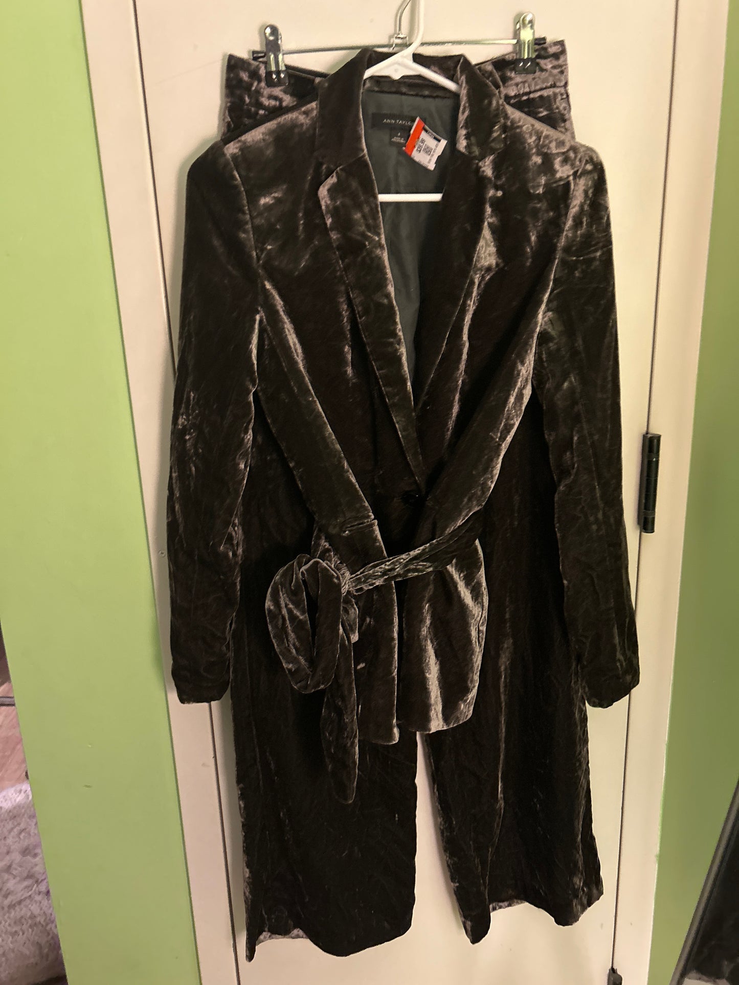 Anne Taylor dusk crushed velvet suit