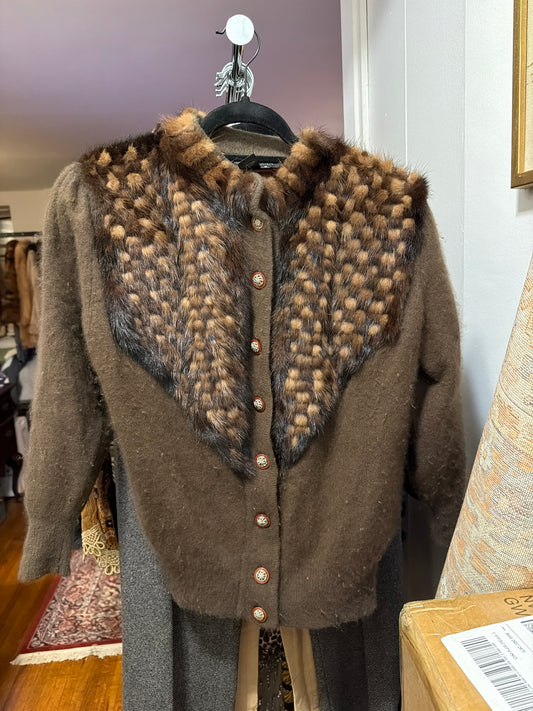 Brown mink cardigan JM 54