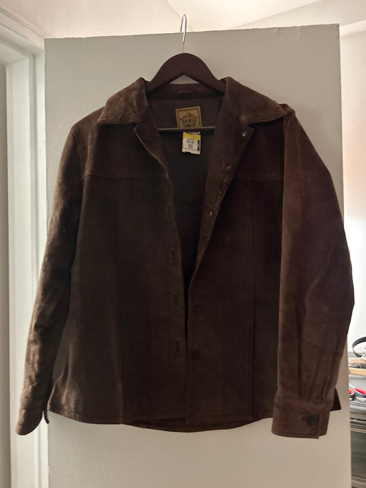 Y2K AMI brown suede button up