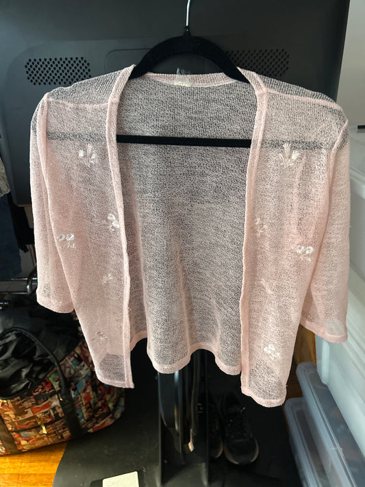 Pink sheer cardigan