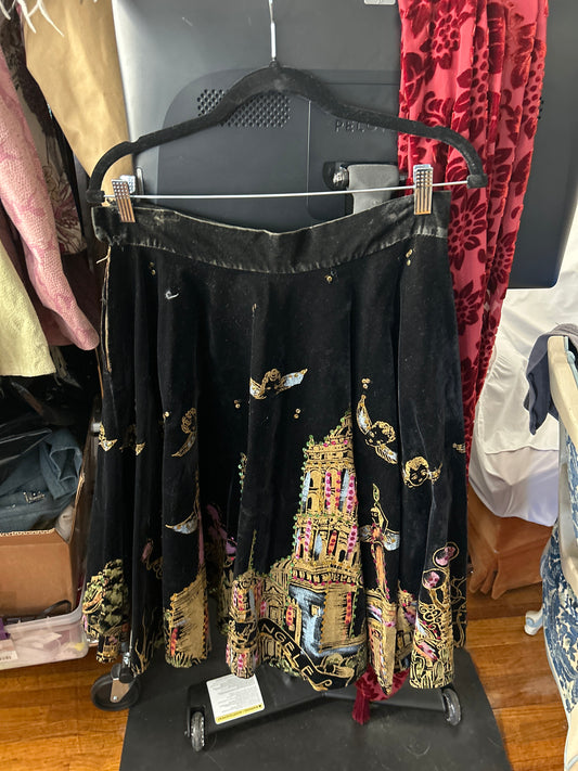 JM velvet hand painted skirt 220