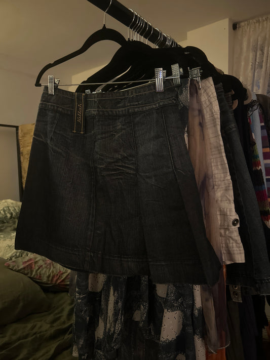 Killah dark denim mini skirt
