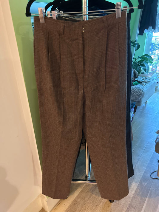 Brown plaid trousers