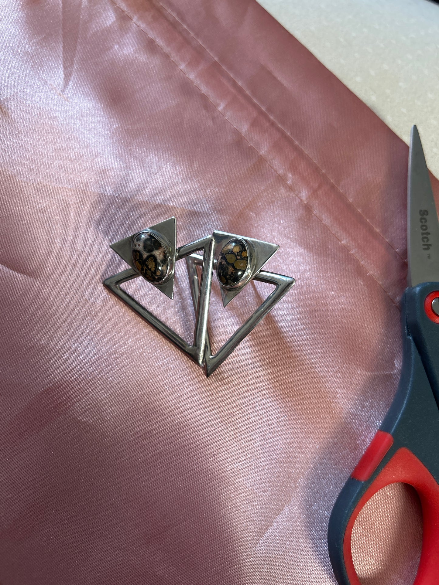 Sterling silver triangle earring