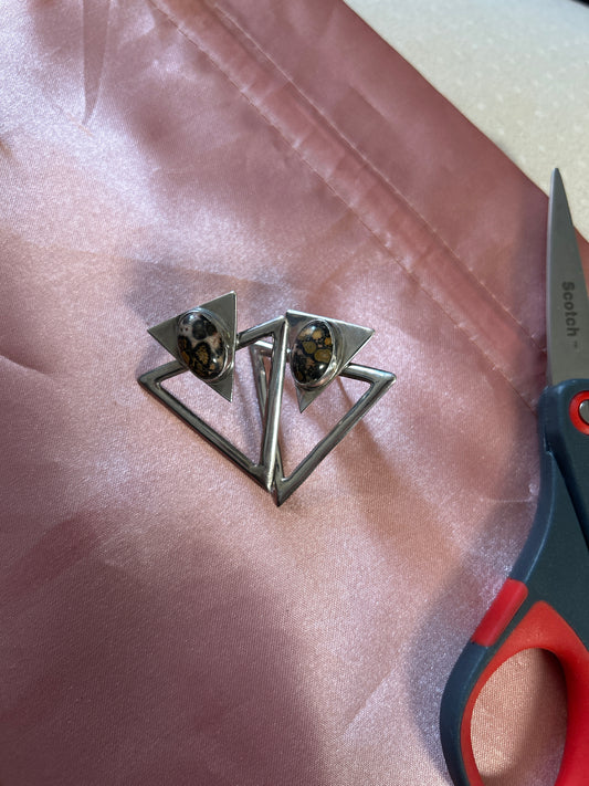 Sterling silver triangle earring