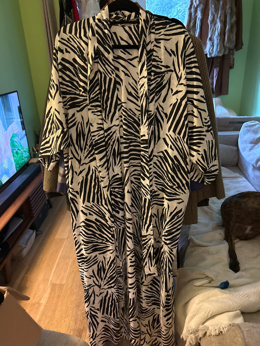 Zebra print robe