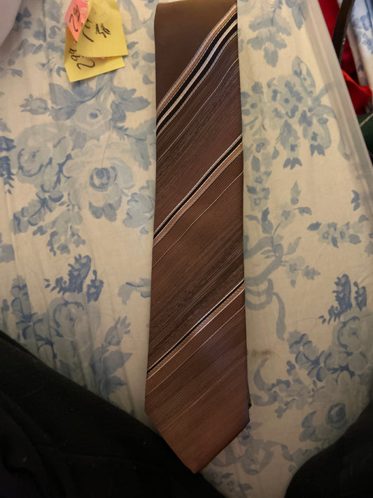 Brown striped tie