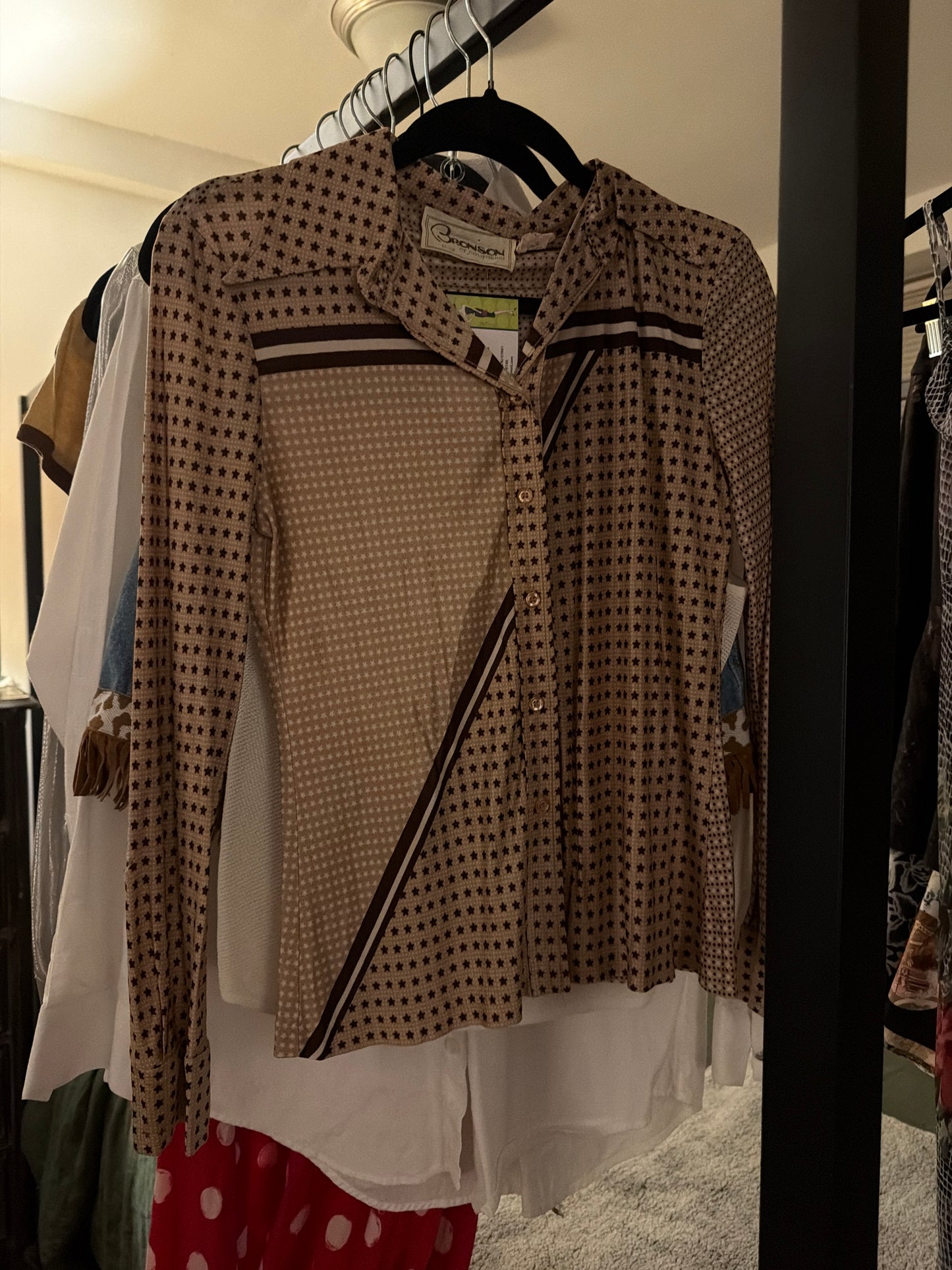 70s shirt beige brown JM 10