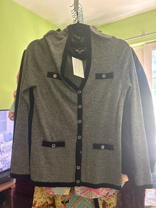 Karl Lagerfeld grey sweater set
