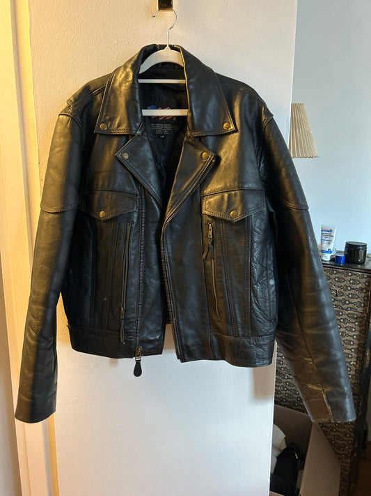 Vintage black leather jacket