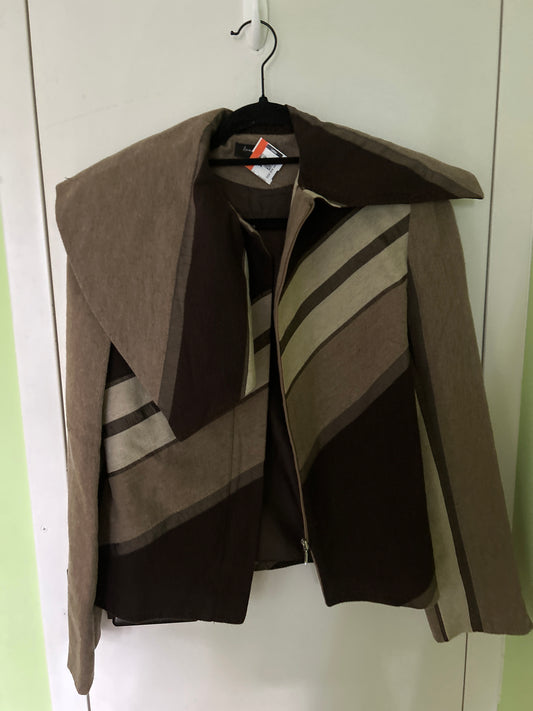 Geometric gray/brown jacket