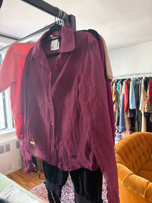Just Cavalli purple sheer button up