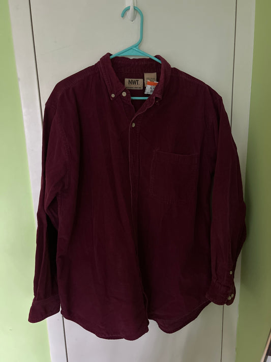 Burgundy corduroy button up