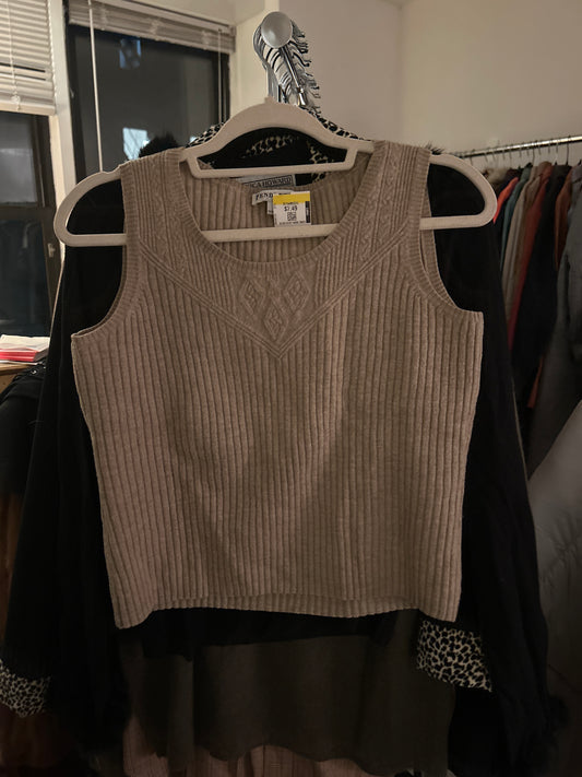 Pendleton taupe ribbed knit tank