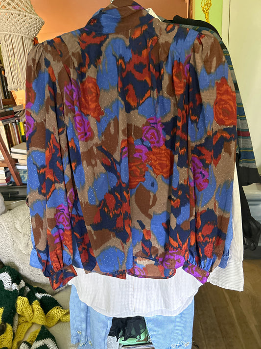 Multicolor rose top
