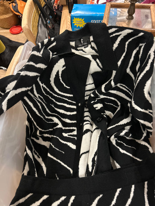 Zebra cardigan / skirt set
