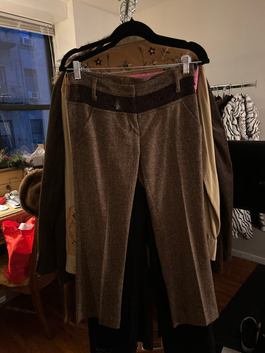 JM brown slacks lace 206