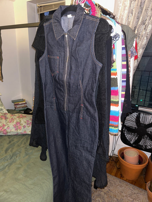 Dark denim jumpsuit