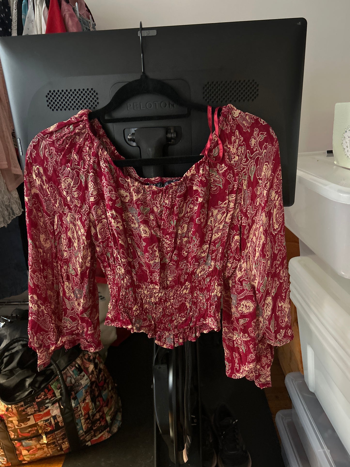 Boho print cropped top