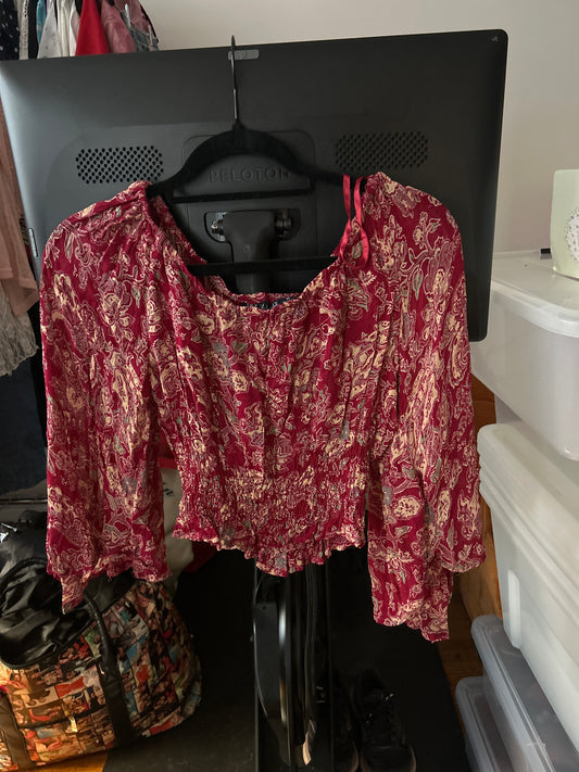 Boho print cropped top