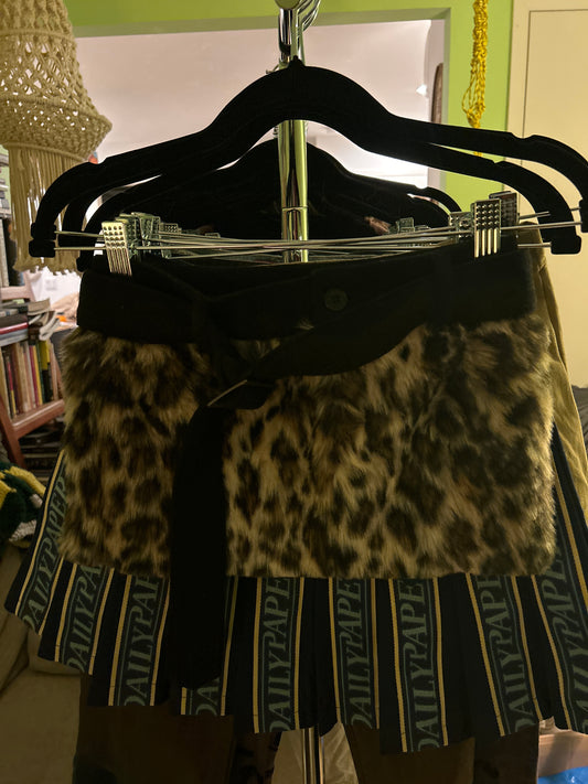 Leopard micro mini skirt