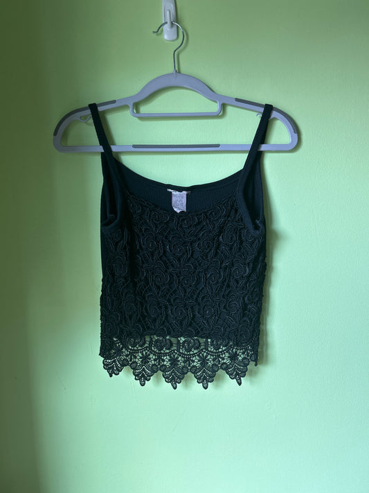 black lace tank top