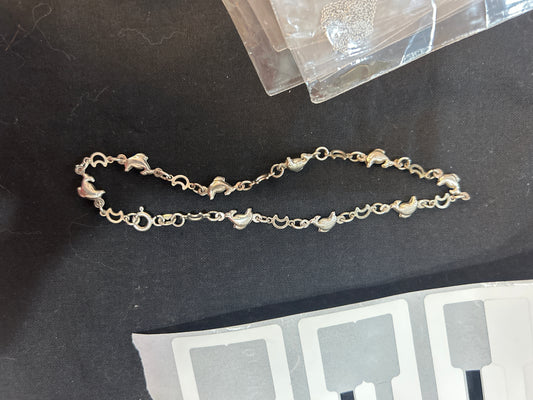 Dolphin and moon bracelet 01504N